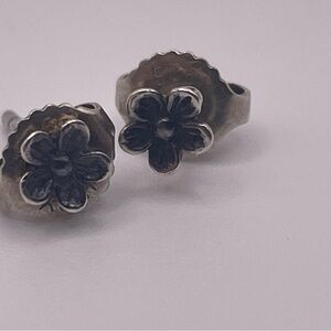 James Avery Retired Sterling Silver Tiny Flower Stud Earrings 925 Child Baby